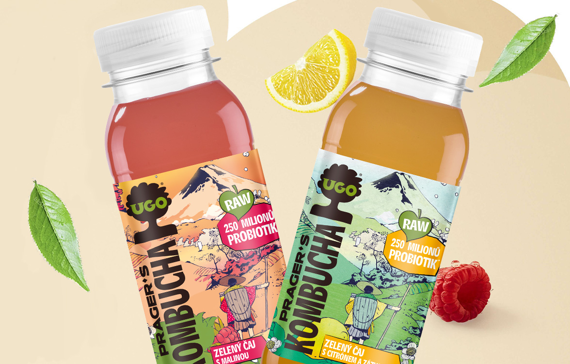 UGO Kombucha se zelen&yacute;m čajem